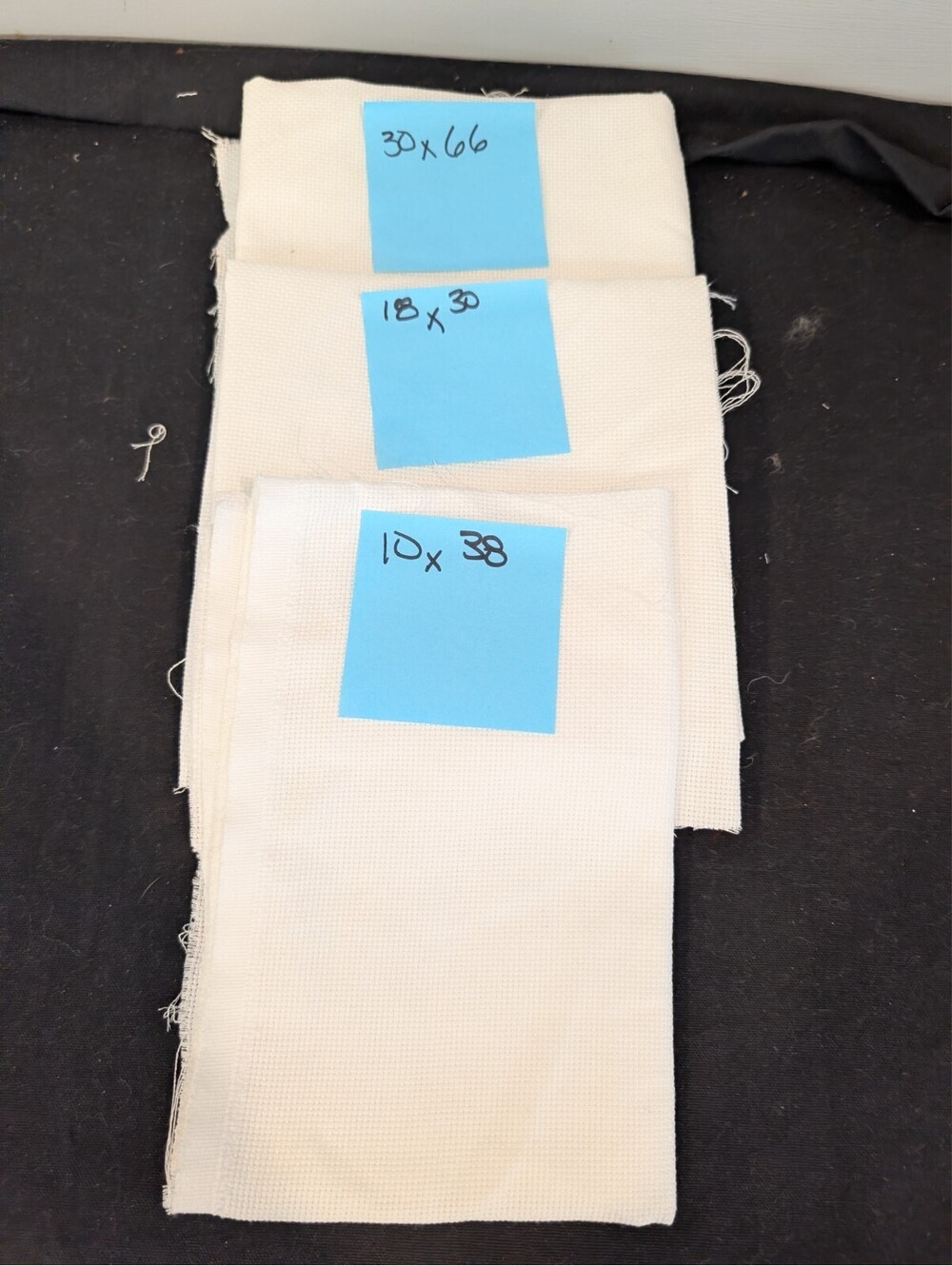 3 Pcs 14 Count Cream Off White Aida Cloth Cross Stitch Fabric Remnants Lot
